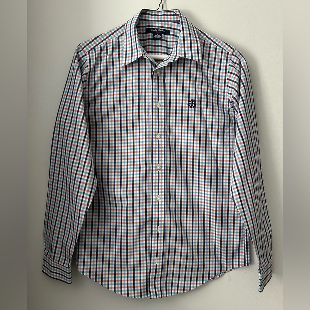 Kid’s Brooks Brothers Blue and Red Casual Button Down Shirt